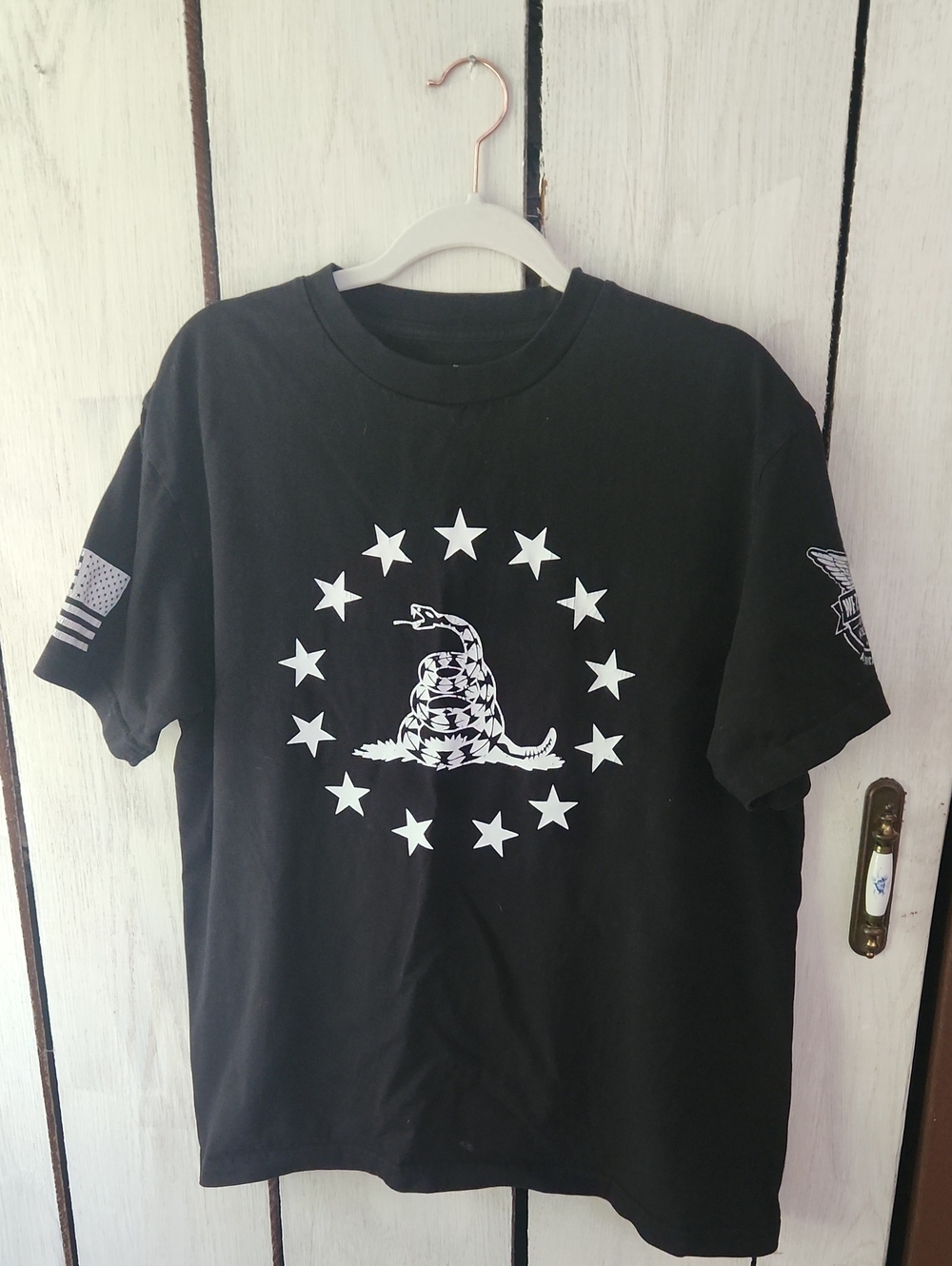 We The People Holsters Gadsden Flag T-Shirt Black Mens Size Large Snake